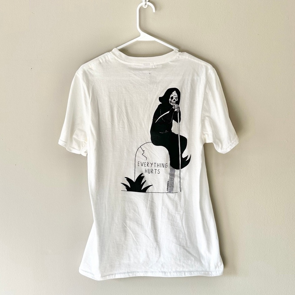 Threadless Brand Everything Hurts Grim Reaper Shirt Small